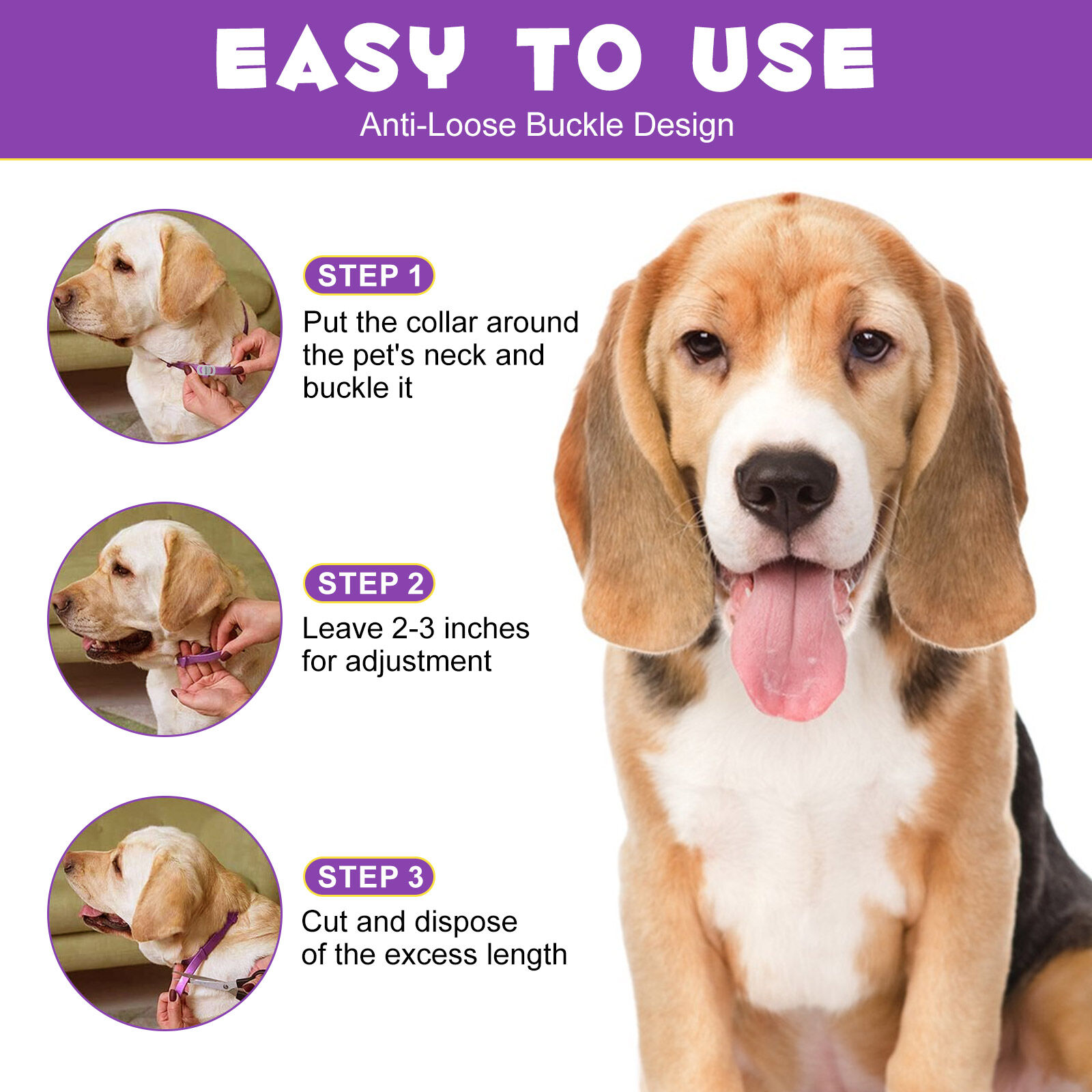 Oimmal Adjustable Calming Collar for Dogs