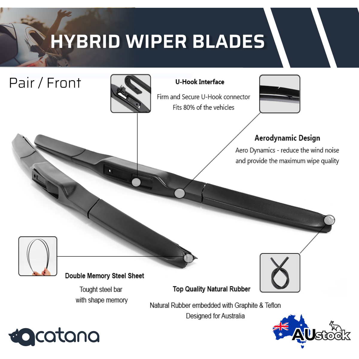 Windscreen Wiper Blades for Mazda BT50 UN 2006 2007 2008 2009 2010