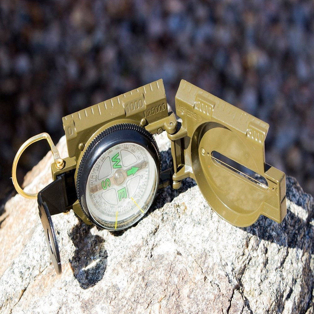 Compass Camping Military Army Hiking Lens Lensatic Mini Metal Pocket AT ...