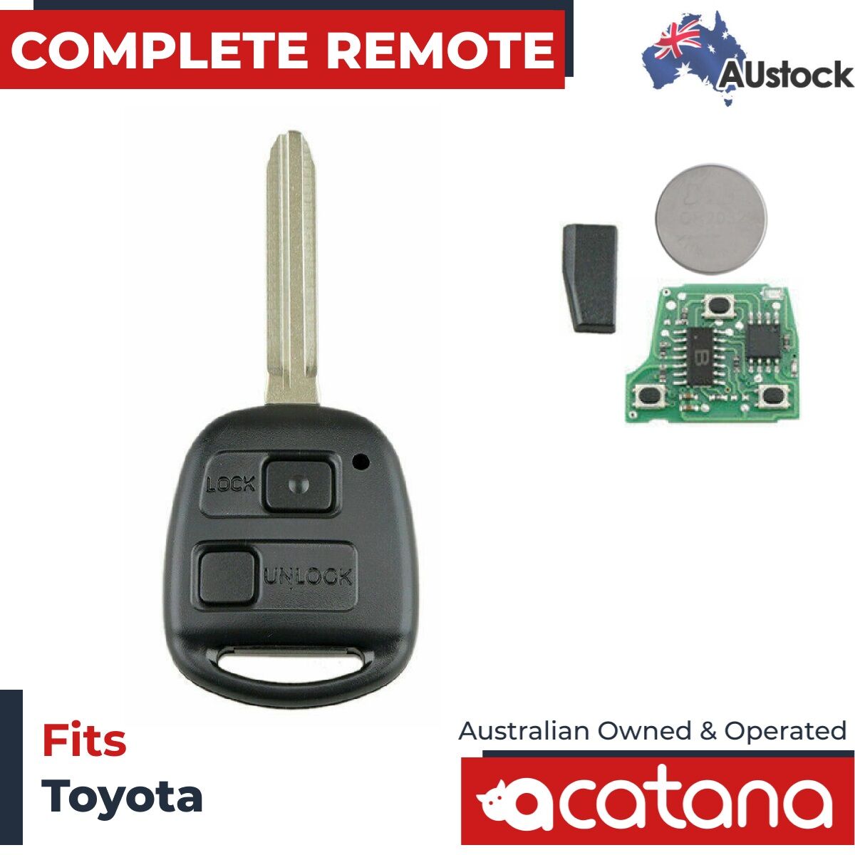 Complete Remote Key for Toyota RAV4 ACA2 2000 2001 2002 2003 4C Chip