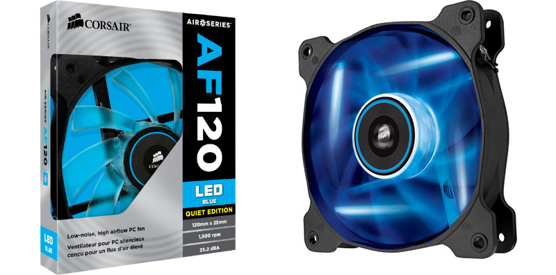 Ventilateur De Boîtier Corsair AF120 LED - 120 Mm, Haut Débit, Silencieux - Pack De 2, LED Blanc - Refroidissement PC