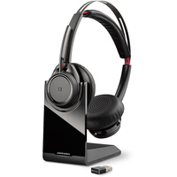 Plantronics Voyager Focus UC  B825 Standard Bluetooth Headset, Hi-Fi stereo, A2DP, DSP, with Charging stand