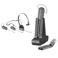 Plantronics SAVI W440 Standard Convertible, USB Wireless DECT Headset System for Laptop, Softphones & Multimedia Use, Black & Silver