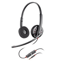 Plantronics Blackwire C225 - Durable Over-the-head Stereo 3.5mm Plug Headset with Noise Canceling Mic & Inline control (Volume +/-, Call Answer/End, M