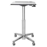 Ergotron 24-547-003 Mobile Desk Student Sit Stand Office Study Table Portable Height Adjustable Speech Stand
