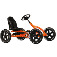 Berg Buddy Orange Pedal Four-Wheel Go-Kart, Ride-On Toy Car for 3-8 years Kids, BFR Adjustable Steering Columns and Seat Swing Axle