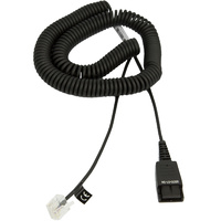 Jabra Quick Disconnect (QD) to Modular (RJ) Coiled Bottom Cord, 2 Meter