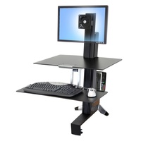Ergotron WorkFit-S Single LD Workstation with Worksurface (black) 33-350-200