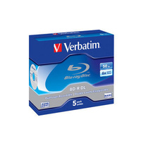 Verbatim 43748 Blu-ray Disc BD-R DL 50GB 6x speed 5 Pack Jewel Case
