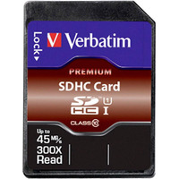 Verbatim Premium 16GB SD Memory Card, Class U1, SDHC