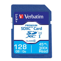 Verbatim 128GB Premium SDXC Memory Card UHS-I Class 10  for DSLR Photo HD Video