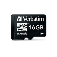 Verbatim 16GB MicroSD High Capacity SDHC Memory Card, Class 10 (up to 45MB/s)  with SD Adapter