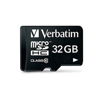 Verbatim Micro SDHC 32GB (Class 10) with Adaptor