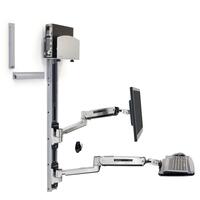 Ergotron 45-358-026 Wall Mount Track Holder for CPU Flat Panel HD LED Display Screen Keyboard Mouse