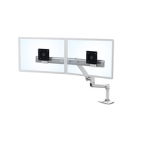 Dual Monitor Stand Arm Desk Mount Bracket TWO LCD white LX Ergotron 45-489-216