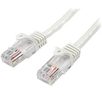 StarTech 5m Cat 5e U/UTP (UTP) networking cable, Snagless Ethernet RJ-45 10/100Base-T(X) patch cord, white