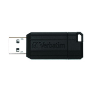 Verbatim Store'n'Go Pinstripe USB2.0 Retractable Flash Drive 16GB, Black