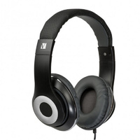 Verbatim Over-Ear Classic Audio Headphones with in-line on-cable microphone, soft earpads for smartphones and tablets