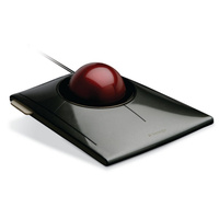 Kensington SlimBlade TrackBall USB wired red scroll ball laser mouse graphite red