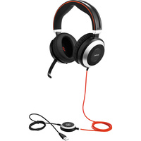 Jabra Evolve 80 MS Stereo Headset Hi-Fi with Active Noise Cancellation works with all smart devices optimized
