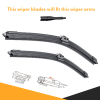 Windscreen Wiper Blades for Volkswagen up! 2012 - 2014, (KIT of 2pcs)