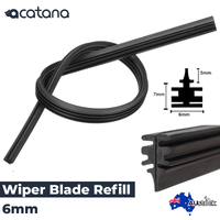 14" / 35 cm Wiper Blade Refill Rubber Replacement Insert, 6 mm, 1pcs