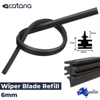 19" Wiper Blade Refill Windshield Strip Replacement 6 mm A-Grade Rubber Acatana