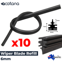 10x Wiper Blades Refill Windscreen Replacement 6 mm 28" Rubber for Car inserts