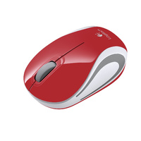 Logitech M187 Wireless Mini Mouse with compact 2.4GHz Nano Receiver, 1000DPI, Ambidextrous, Red