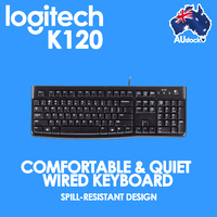 Logitech K120 USB Keyboard Sturdy Spill-Resistant, Design Easy-to-Read Keys, Plug & Plug USB connection. 3 Years Limited Warranty