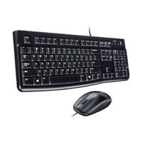 Keyboard Mouse Kit USB Wired Desktop Optical Black MK120 Logitech 920-002586