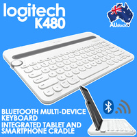 Keyboard Wireless Integrated Cradle Bluetooth White K480 Logitech 920-006381