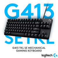 Logitech G413 TKL SE Black Wired USB Gaming Mechanical Keyboard White Key Backlighting 920-010448