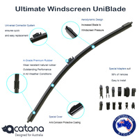 15" Universal Windscreen Wiper Blade Premium Aerodynamic Adapters fit 98% cars