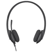 Headset Stereo Wired USB Noise Cancelling Microphone H340 Logitech 981-000477