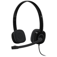 Stereo Headset Wired Noise Cancel Mic PC Laptop VoIP H151 Logitech 981-000587