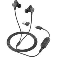 Logitech Zone Wired Earbuds MSFT Teams Headset In-Ear USB-C Graphite 981-001094 Office Call Center