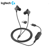 Headset Wired In-ear Logitech Zone UC Earphones Microphone Earbuds Case 981-001095