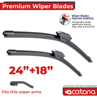 Acatana 24" + 18" Front Windscreen Wiper Blades Kit Fits U Hook Arm Windshield