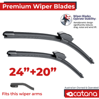 Acatana 24" + 18" Front Windscreen Wiper Blades Kit Fits U Hook Arm Windshield Replacement Set