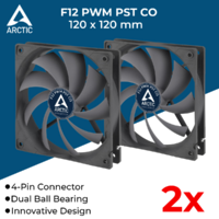 2x 120mm PC Case Cooling Fan Silent Fans for Computer Case Cooler 4-Pin 12V PWM Ball Bearing