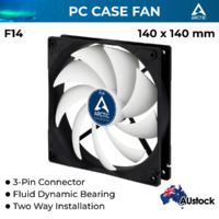 Computer Case Fan PC 140mm Silent Fluid Bearing 1350 RPM 3-pin Arctic Cooling