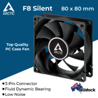 80mm Case Fan Ultra Quiet Silent Fan for Computer PC Case Cooler 12V 3-Pin Black