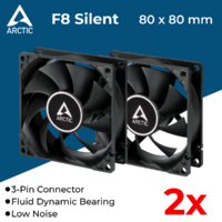 2pcs 80mm PC Cooling Fan Silent Fan Ultra Quiet Cooler for Computer Case Pair