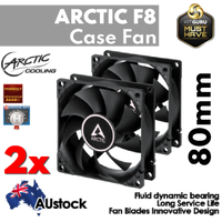 2 pcs 80mm PC Fan Silent Fans Cooling for Computer Case 3-Pin 12V DC White Quiet