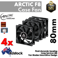 4x 80mm PC Case Fans Arctic Cooling F8 Quiet Low Noise Fan Cooler Fluid Bearing