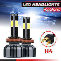 acatana LED Headlight H4 Globes Kit Bulbs Hi/Low Beam 10000LM Brighter White Head Light Сonversion for Сar Assembly Headlamp Replacement