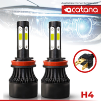 acatana LED Headlight H4 Globes Kit Bulbs Hi/Low Beam 10000LM Brighter White Head Light Сonversion for Сar Assembly Headlamp Replacement