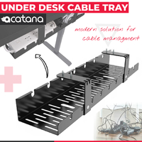 acatana Cable Management Tray Under Desk Hide Cord Organizer for Wire Holder for Desk ACA-CC11-4B Black