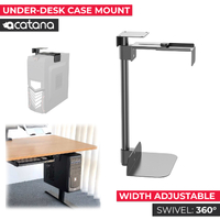 Acatana ACA-CPB-6 | Under Desk PC Mount Tower Holder Computer Case Bracket or Wall Mount | Adjustable Size, Full-Motion